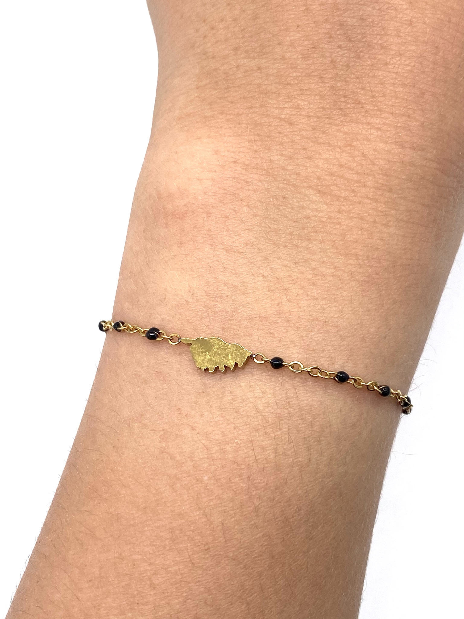 bracelet-perles-corse-noir-doré