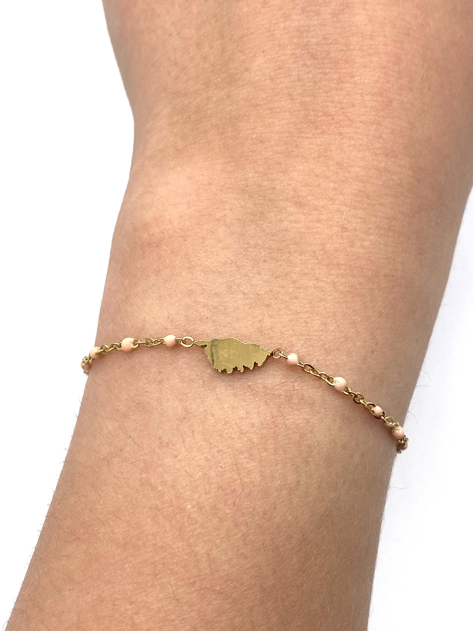 bracelet-perles-corse-rose-doré