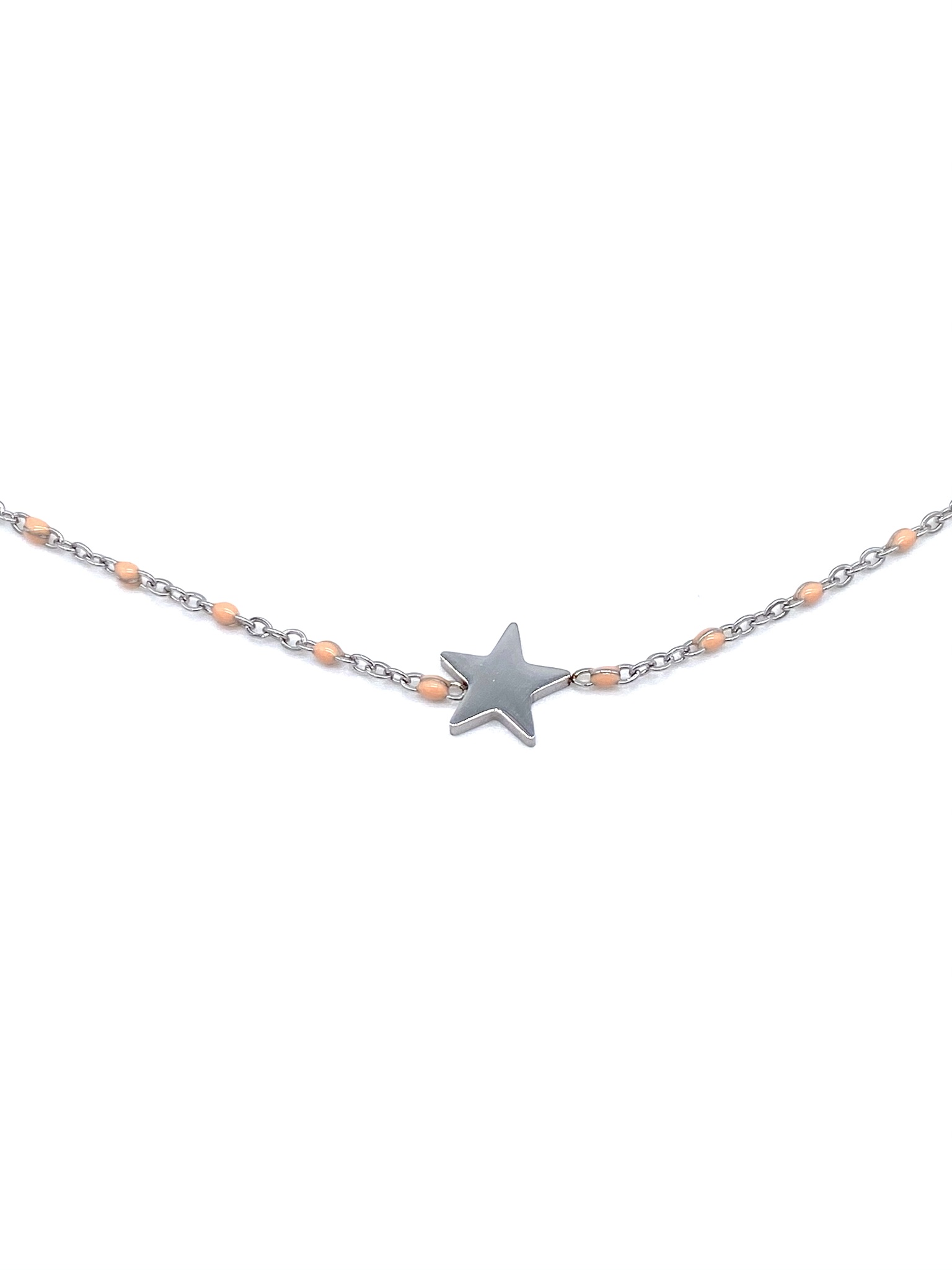Collier perles avec étoile - Argenté