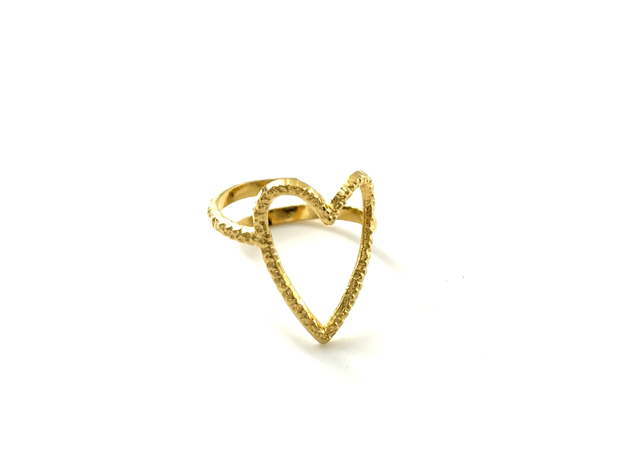 Bague acier inoxydabkle coeur1
