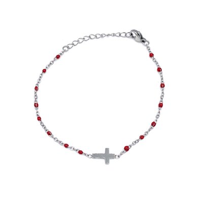 bracelet-perles-croix-rouge