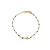 bracelet-perles-croix-noir-doré-2