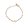 bracelet-perles-croix-rouge-doré-2