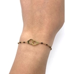bracelet-perles-menotte-noir-doré