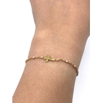 bracelet-perles-croix-rose-doré-2