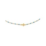 collier-perles-turquoise-croix-doré
