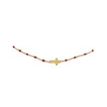 collier-perles-rouge-croix-doré