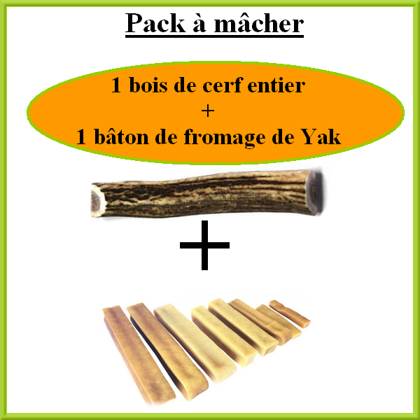 Pack : 1 bois de cerf entier + 1 fromage de Yak