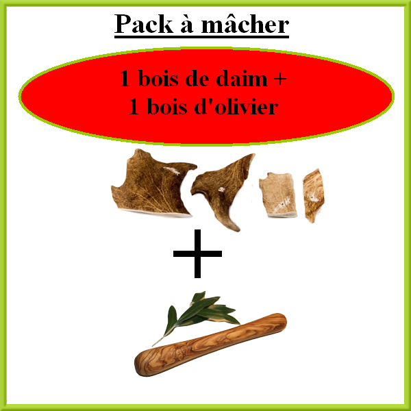 Pack : 1 bois de daim + 1 bois d\'olivier