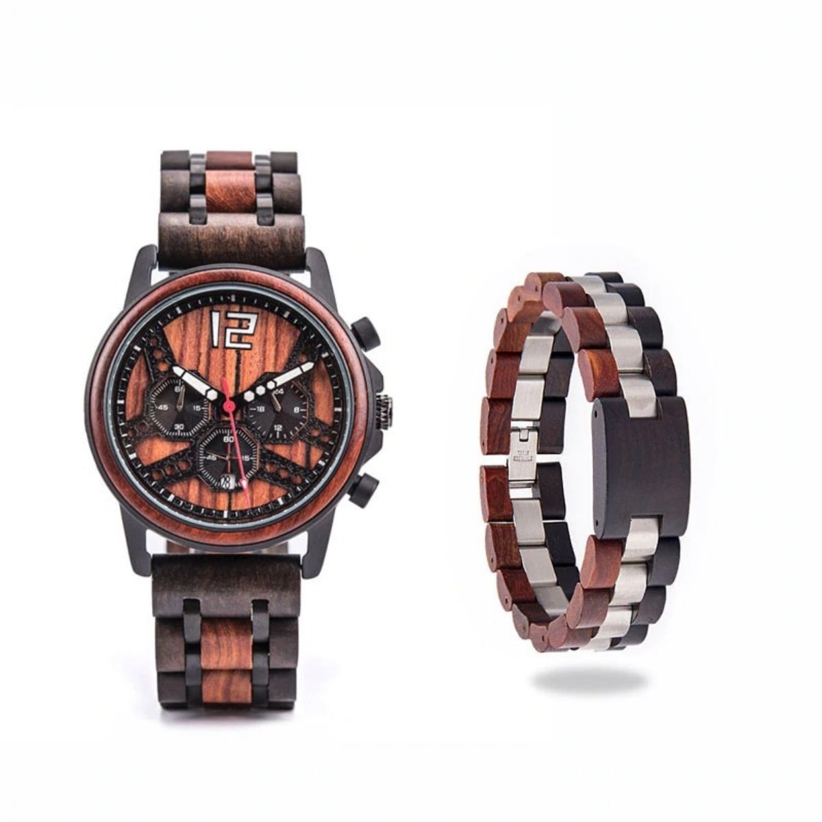 Coffret cadeau Montre en bois Ozigo et son bracelet (6)