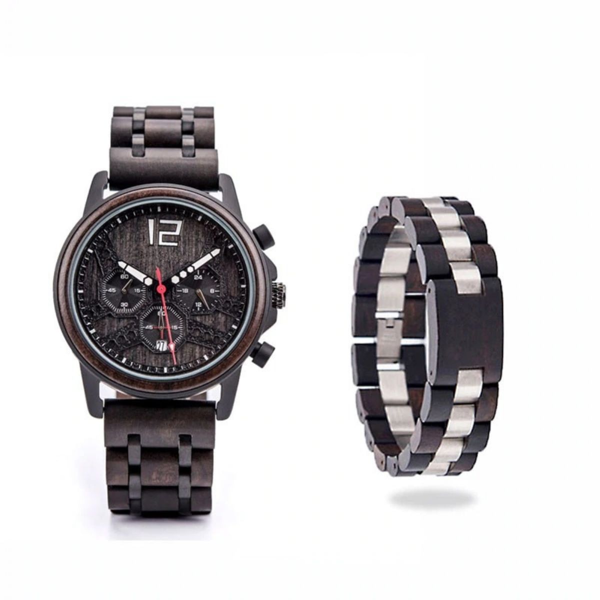 Coffret cadeau Montre en bois Ozigo et son bracelet (4)