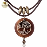 Collier et pendentif bois arbre de vie (4)