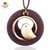 Collier long et pendentif oiseau bois de santal (6)