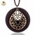 Collier long et pendentif bois de santal fleur (2)