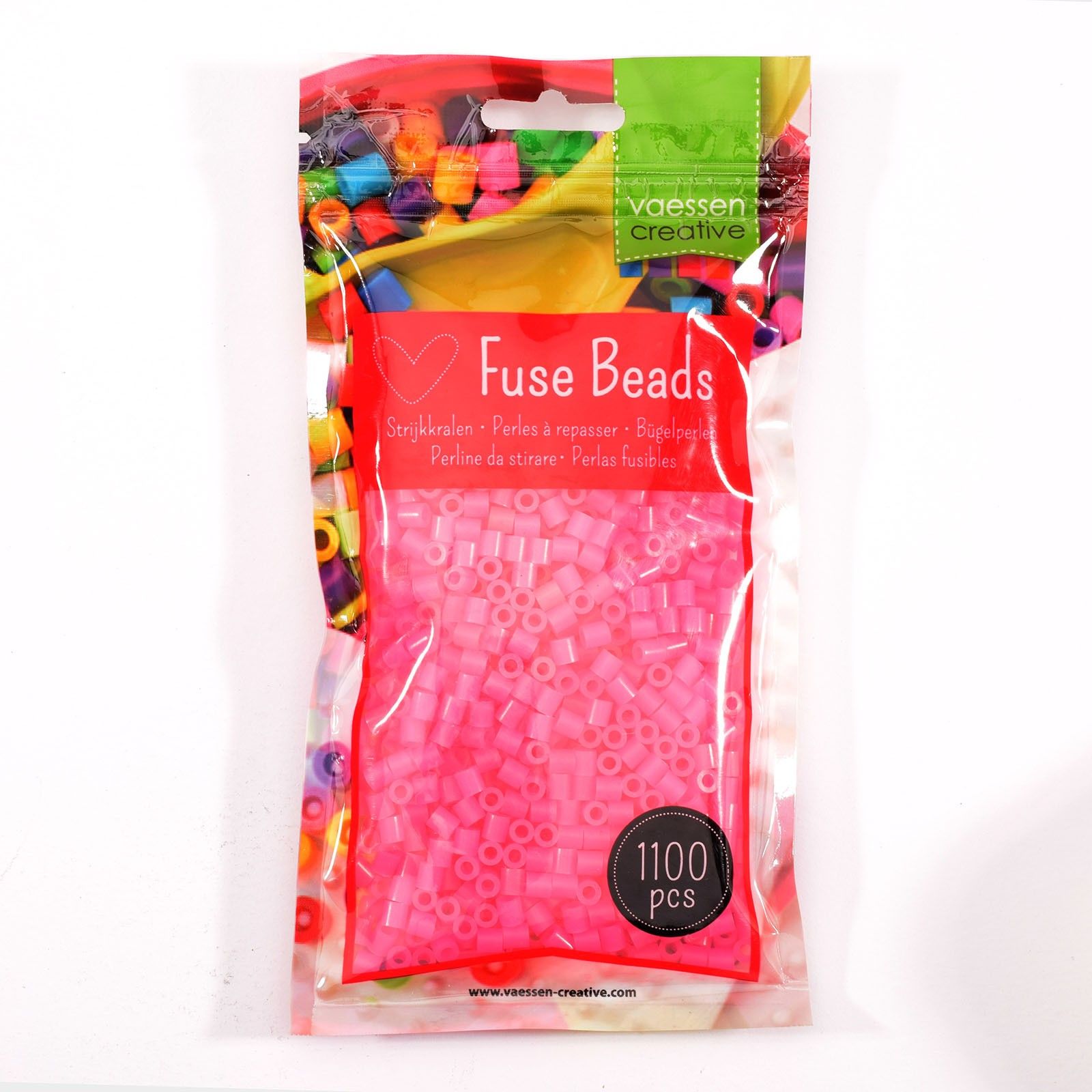 Sachet de 1100 perles à repasser - Ø 5 mm Coloris Néon Pink