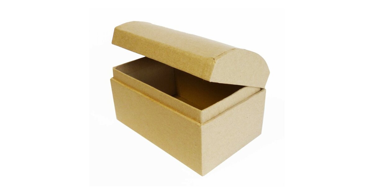 Lot De 3 Boîtes En Papier Mâché Style Coffre Au Trésor - Kraft Dur - Pour Rangement, Bricolage Et Peinture - 3 Tailles