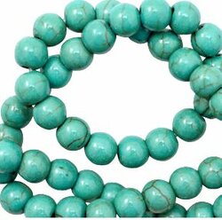10 Perles En Céramique Porcelaine Vert Turquoise 8mm - DIY Créatif - EAN 4558550004208