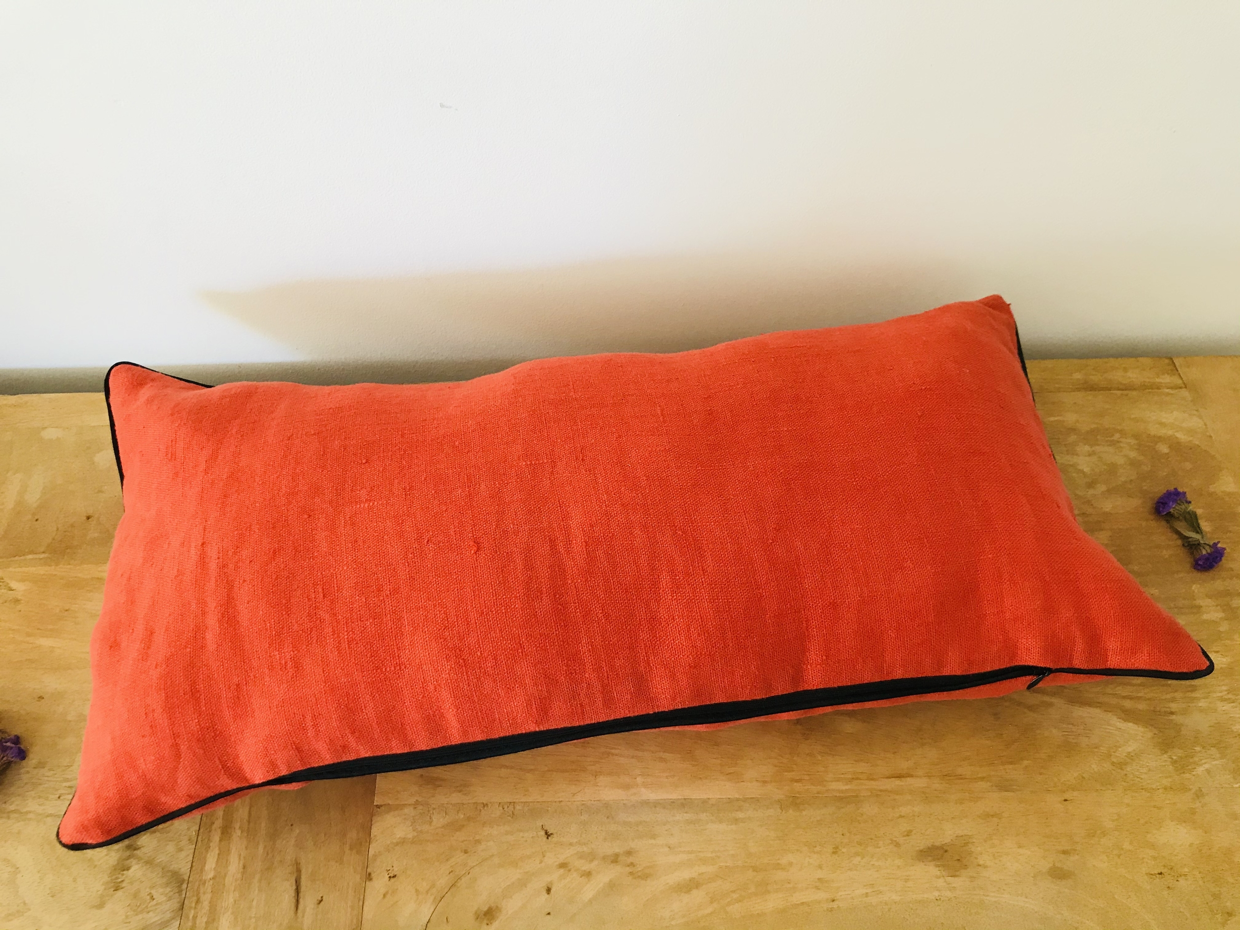 Coussin lin orange rouille IMG_E1854