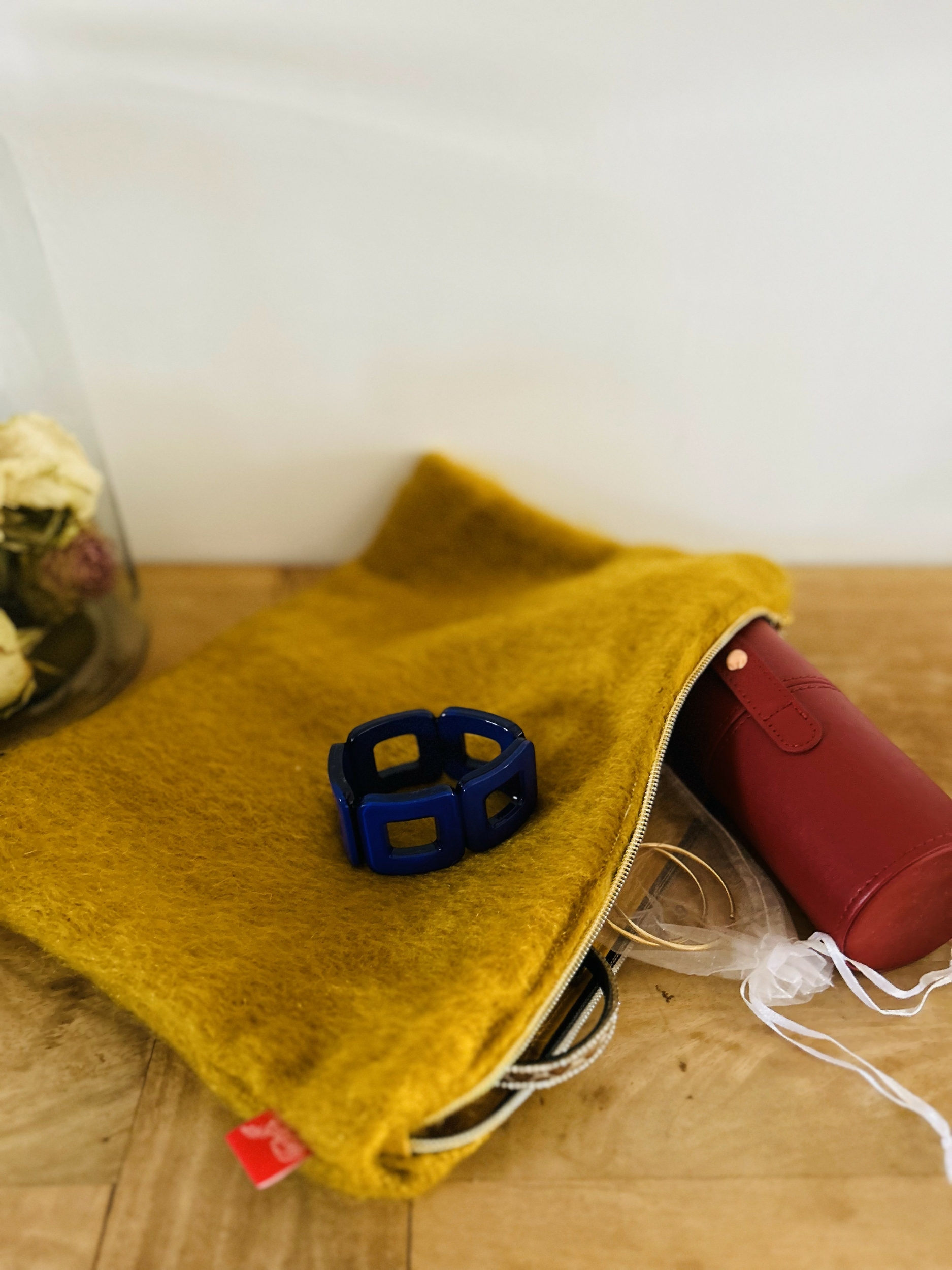 Pochette laine Mohair jaune IMG_E5765