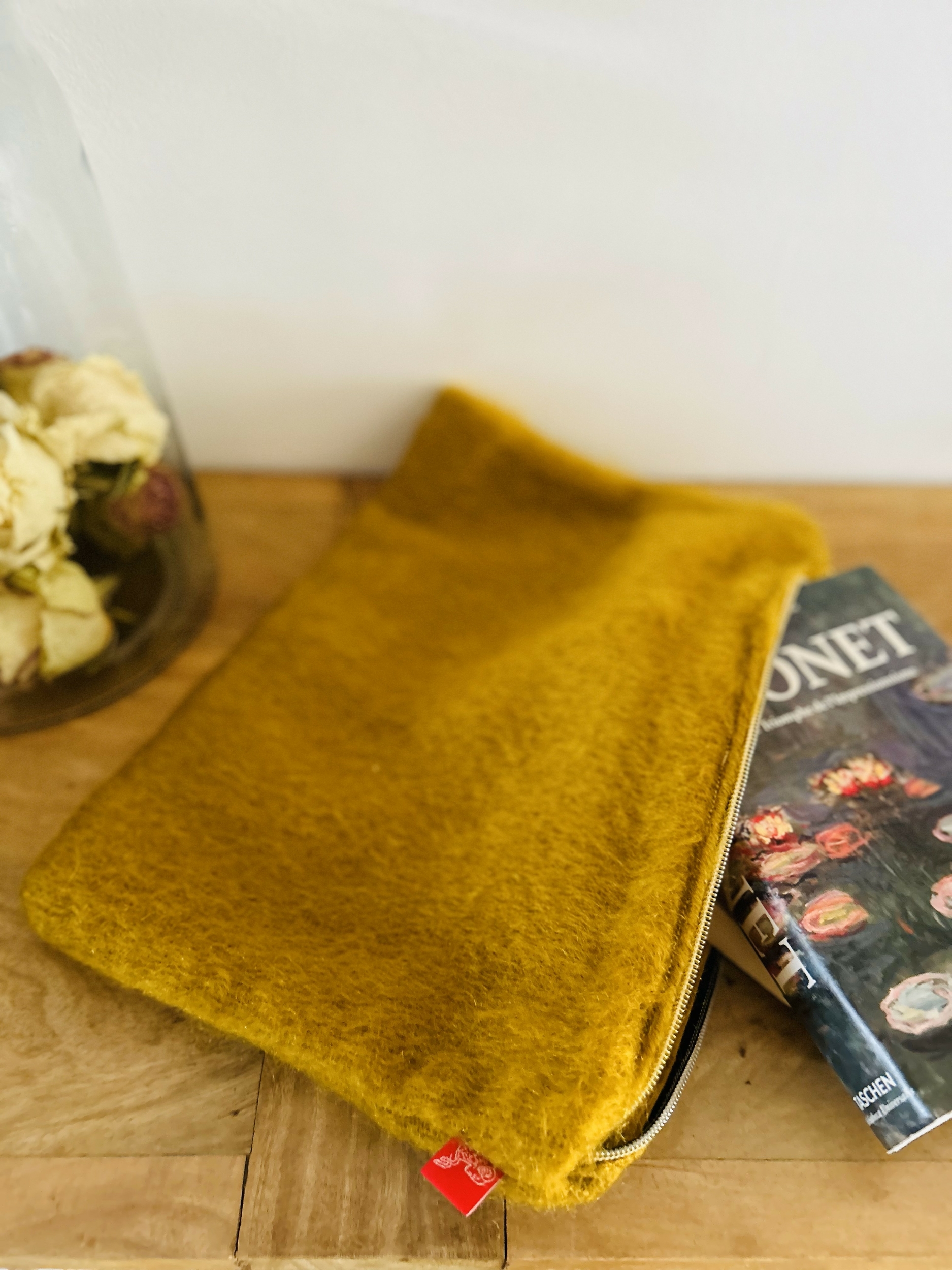 Pochette laine Mohair jaune IMG_E5770