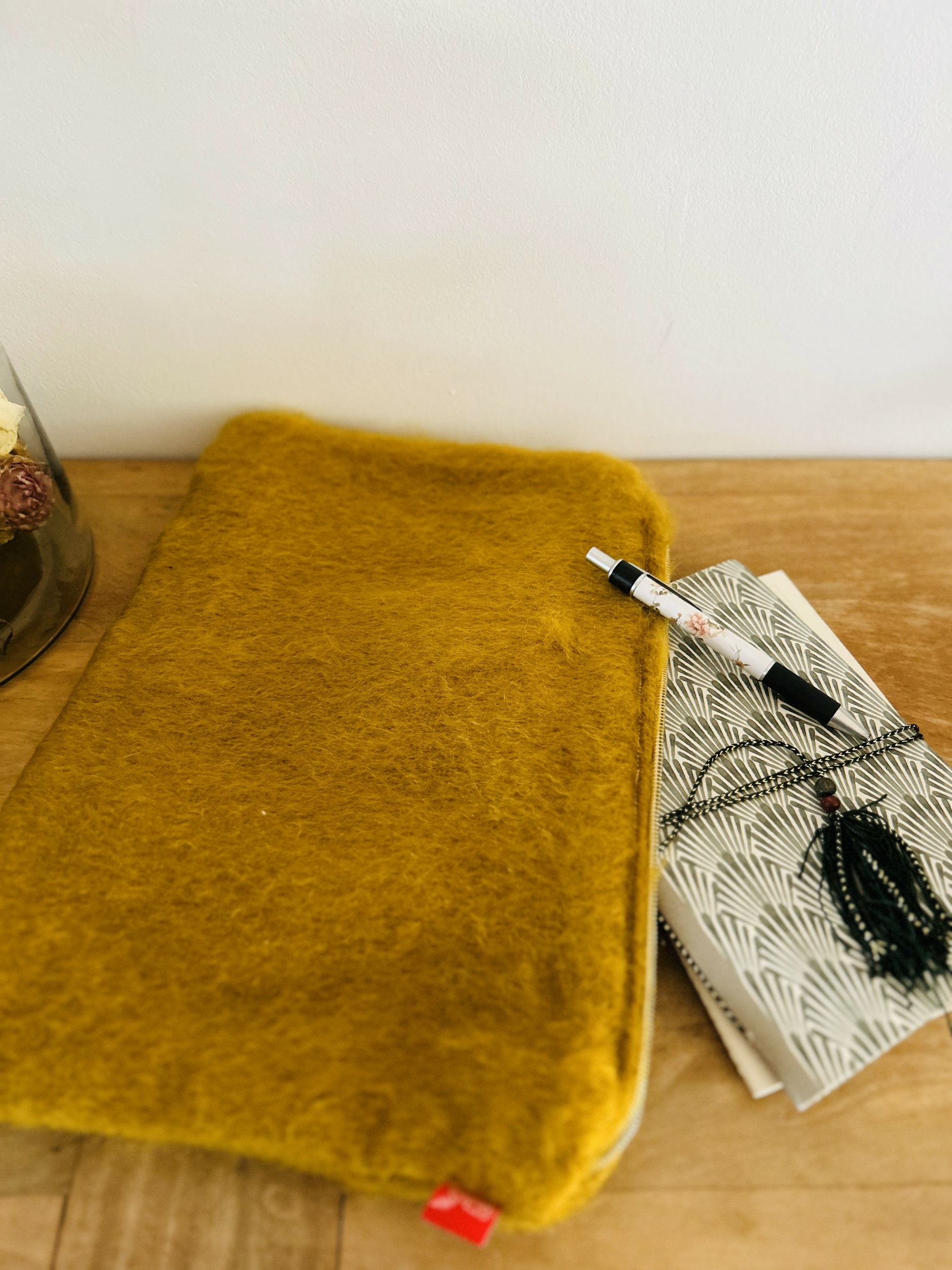 Pochette laine Mohair jaune IMG_E5774