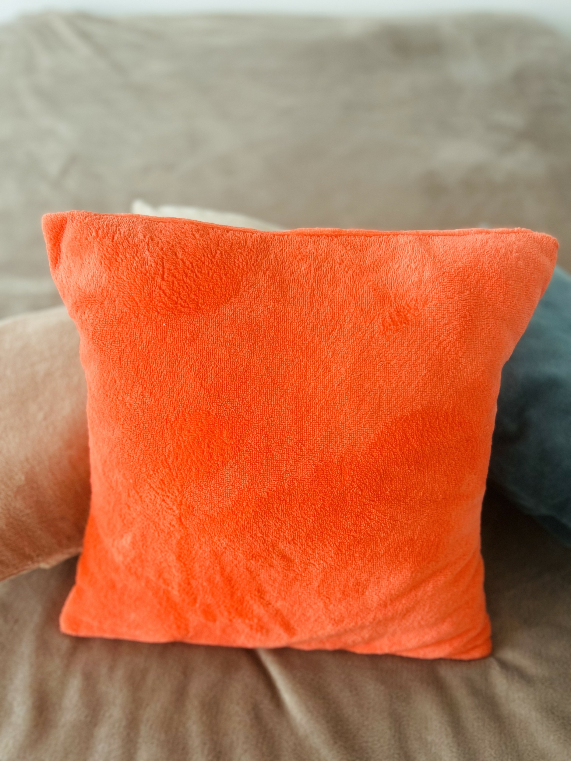 Coussin éponge Bambou Corail orange IMG_E1223