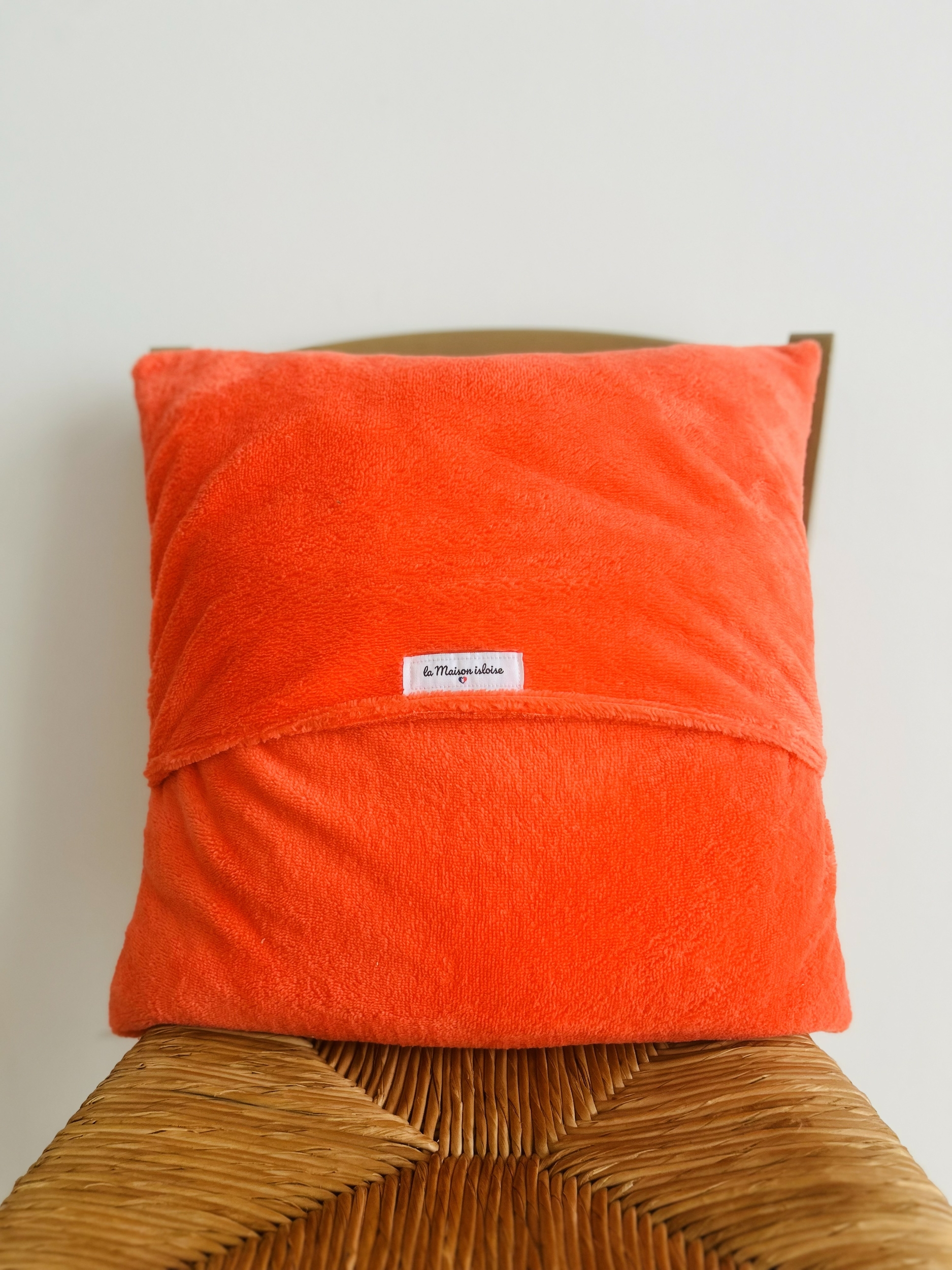 Coussin éponge Bambou Corail orange IMG_E1207