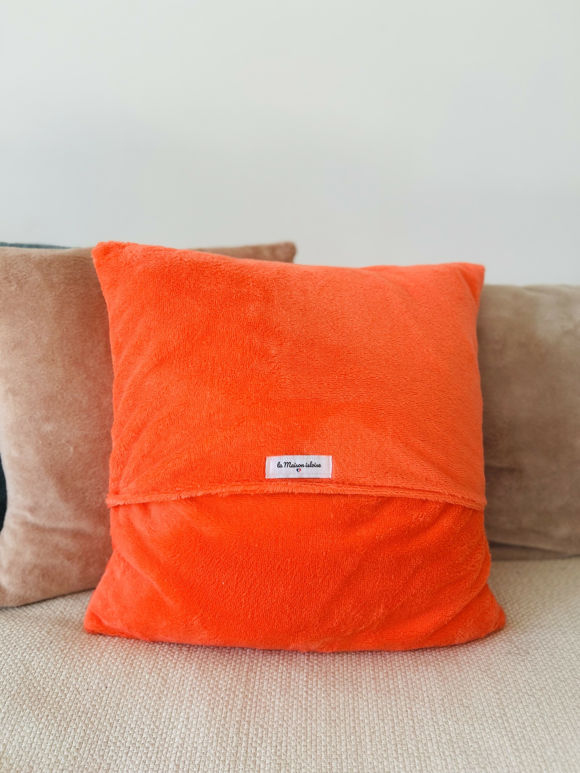 Coussin éponge Bambou Corail orange IMG_E1154