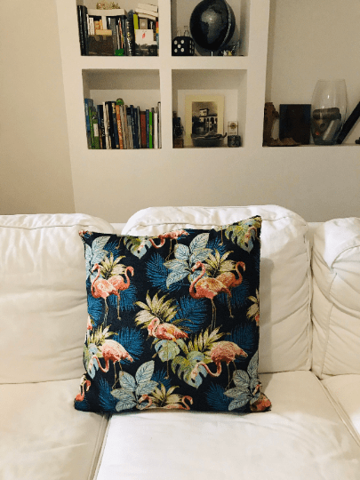 Coussin Acapulco flamand rose fait main