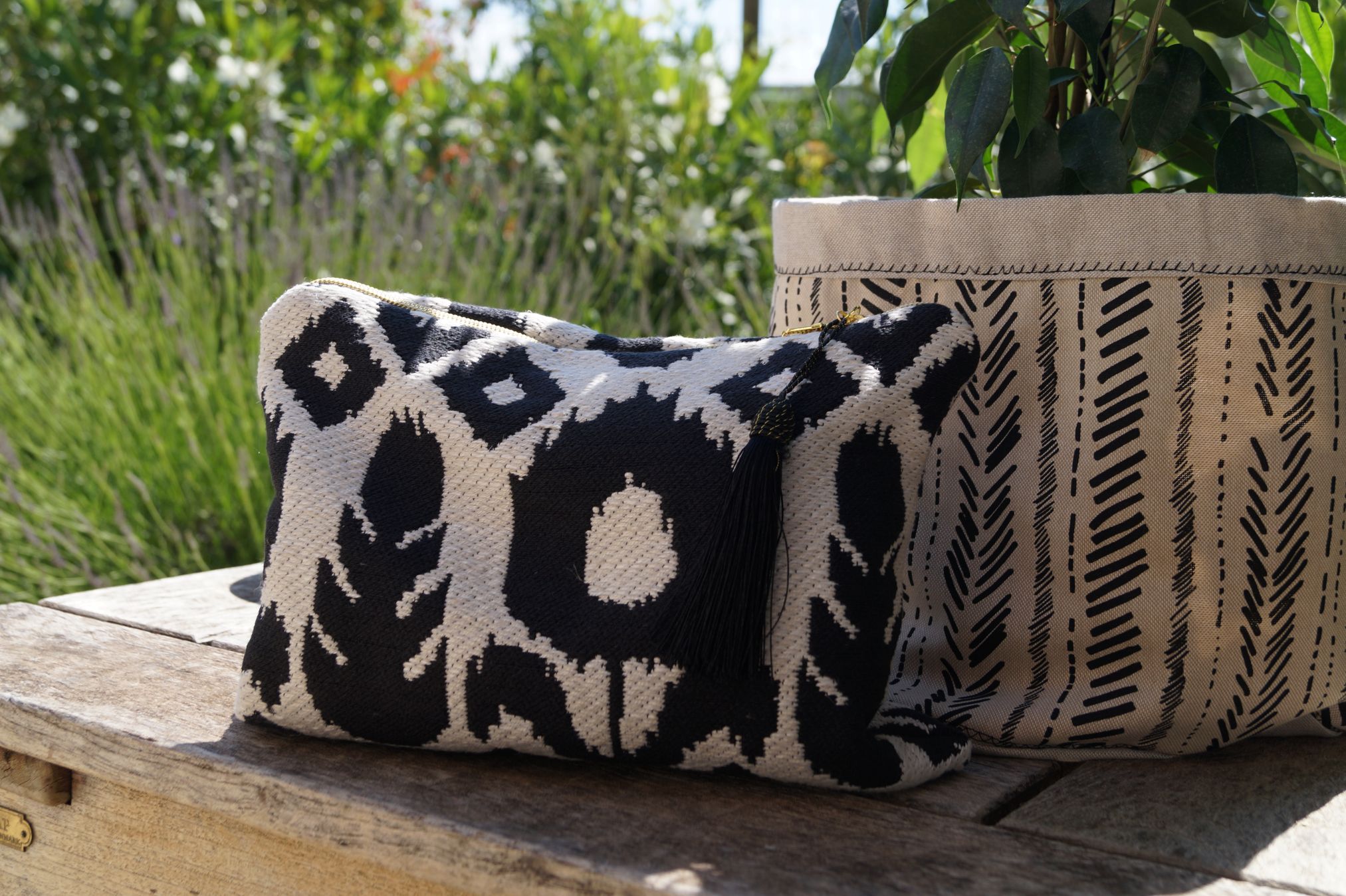 Pochette jacquard Tulipe Noir