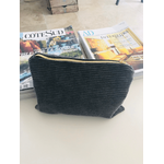 Pochette en velours gris