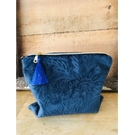 grande pochette velours bleu marine fleurs  IMG_E3996