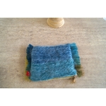 Pochette laine Mohair bleu arc en ciel DSC04153