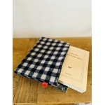 Pochette laine Merinos Damier Bleu et blanc IMG_E5735