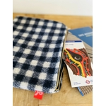 Pochette laine Merinos Damier Bleu et blanc IMG_E5747