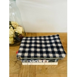 Pochette laine Merinos Damier Bleu et blanc IMG_E5736