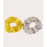 Chouchou Gaze de coton fleuri et jaune IMG_E8787