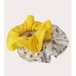 Chouchou Gaze de coton fleuri et jaune IMG_E8785