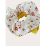 Chouchou Gaze de coton fleuri et jaune IMG_E8793