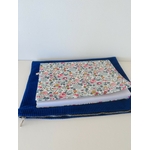 Grande Pochette main velours côtelé bleu Océan IMG_E2118
