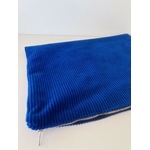 Grande Pochette main velours côtelé bleu Océan IMG_E2111