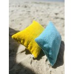 Coussin de plage en éponge bleu ciel  et jaune IMG_E4076