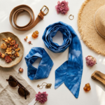 Foulard & bandeau cheveux Tie and Dye bleu  (12)