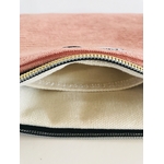 pochette cosmopolite rose fait main