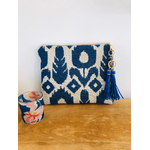 pochette tulipe bleu fait main