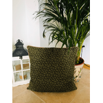 grand coussin fleuri vert coton fait main