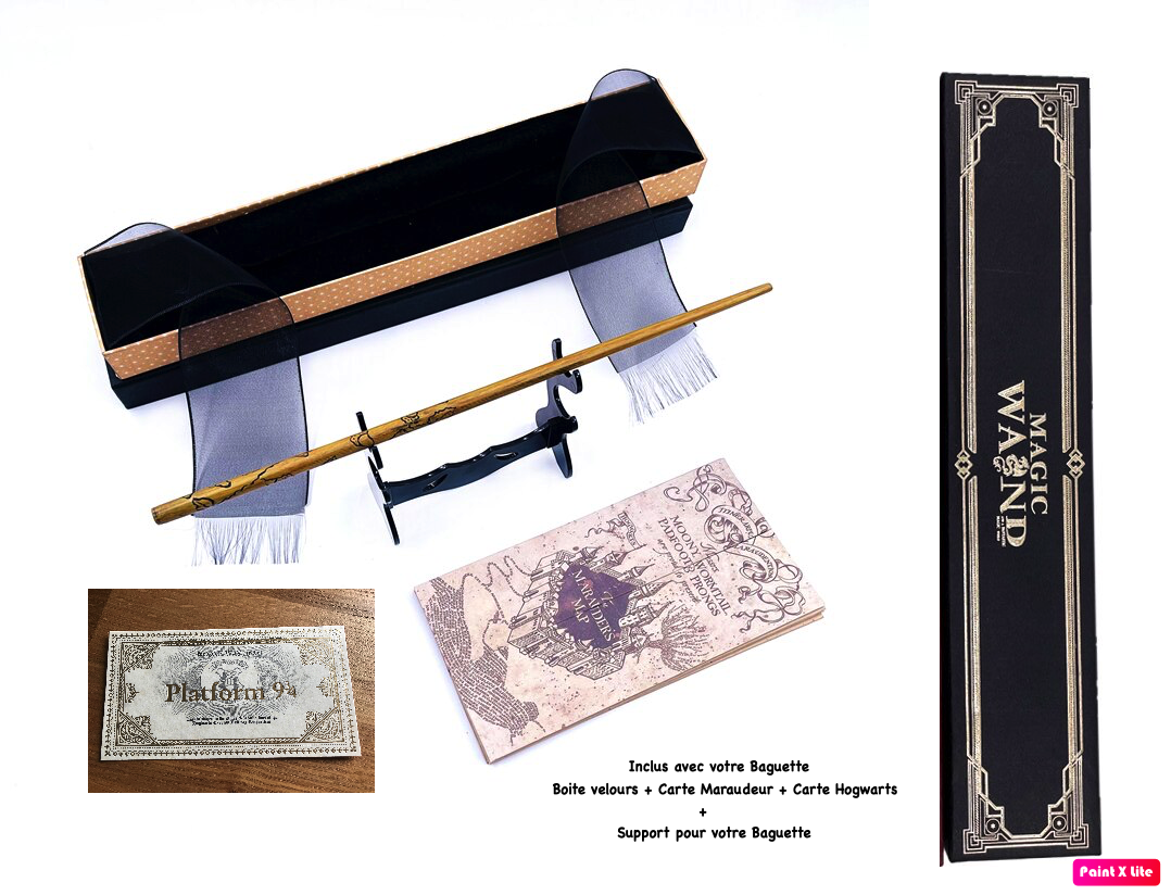 Baguette Luna Lovegood Harry Potter en métal et résine, 37 cm