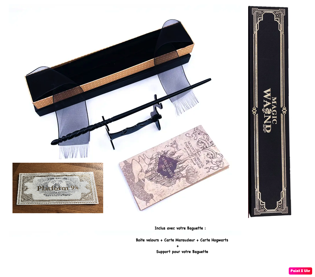 Baguette Ginny Weasley Harry Potter en métal et résine, 35 cm