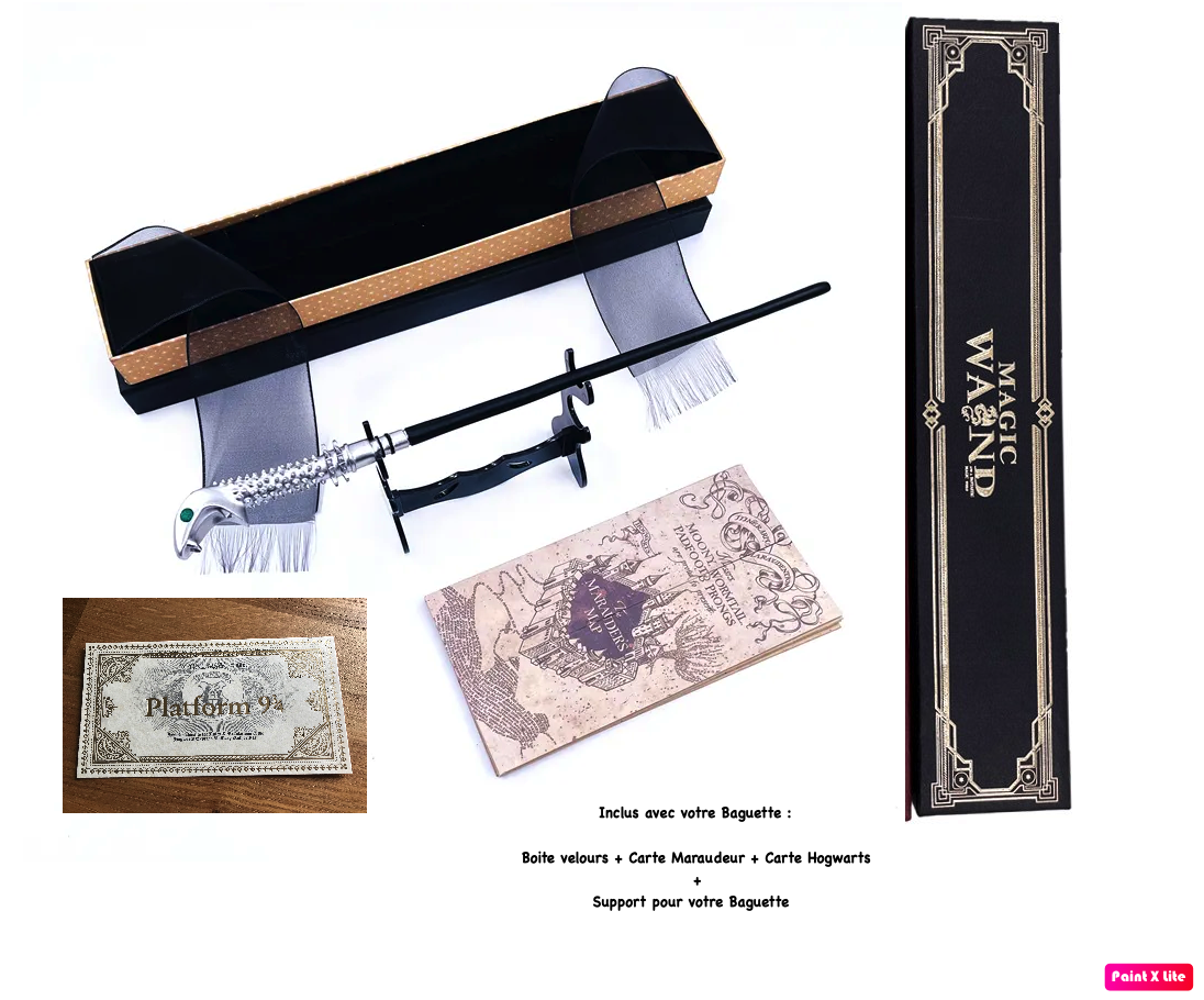 Baguette Lucius Malefoy Harry Potter en métal et résine, 37 cm