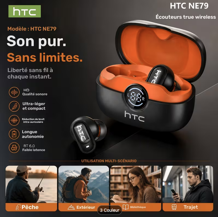 Écouteurs HTC NE79 Bluetooth – autre vue du modèle